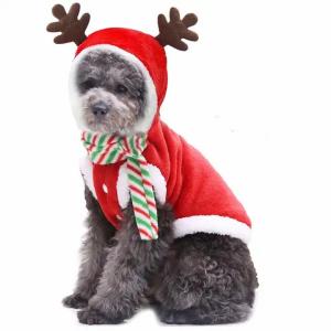 China 100% Cotton Soft Pet Christmas Clothes Jackets For Small Dogs Cats factory
