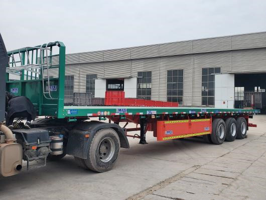 Heavy Duty Flatbed 13m Low-Bed Semi-Trailer For Factory Container Use
