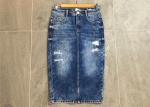 Pencil Skirt Ladies Strench Ladies Denim Jeans Mottle Wash Rip And Repair