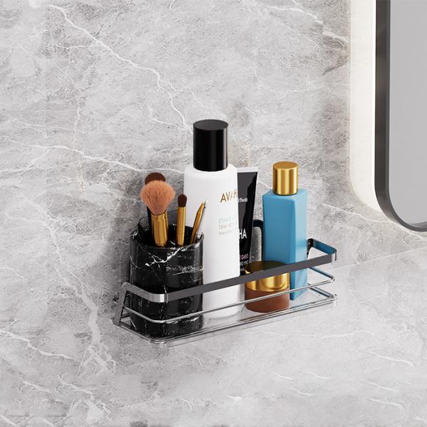 No Drilling Wall Mounted Shower Caddy Stainless Steel Iron Wire Rack for