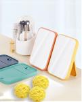 Fashion Design Plastic Glass Mirror Portable Desktop Vanity Compact Makeup for