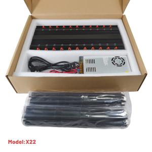 China UHF VHF 45 Watt Wifi Signal Jammer Stationary 22 Bands Walkie Talkie factory