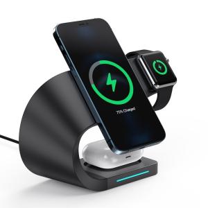 China Protection Included 15W 4 in 1 Magnetic Wireless Charger for iPhone iWatch and Airpods factory