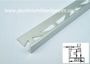 China Satin L Shaped Floor Trim Aluminium Edging Strip Matt Silver 12mm Anodized Finish factory