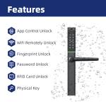 Liliwise Wifi Waterproof Electronic Keyless Entry Lock Aluminum Door Lock Ultra