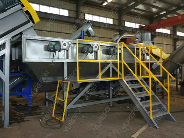 High Automatic Plastic Washing Recycling Machine , 1500 Kg / H Plastic Bag Recycling Machine Line