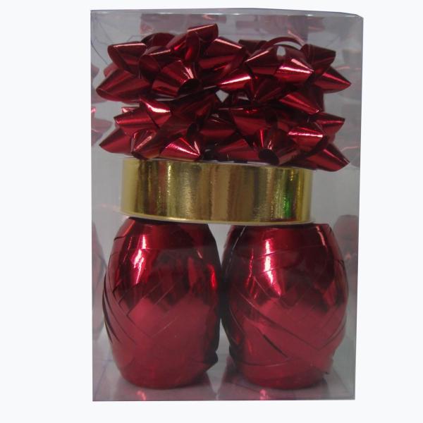 Embossed Holographic Metallic Gift wrap Ribbon set for Supermarket and chain