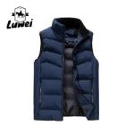 Customized Design Solid Warm Outwear Zip Sleeveless Utility Slim Cotton Quilted