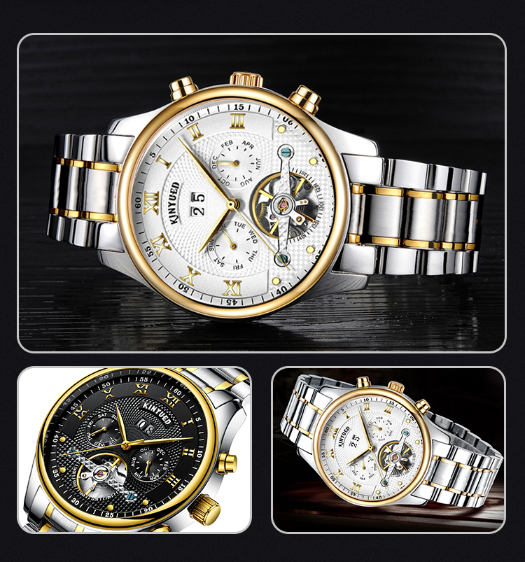 Brand KINYUED watch Complete automatic calendar automatic mechanical watch for men