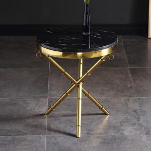 China 0.55 M High Stainless Steel Marble Circular Sofa Side / END Table factory