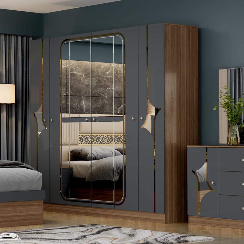Wholesale Low Price Turkish Double King Bed Room Home Wooden Frame Mdf Modern Luxury Full Size Bedroom Furniture Set