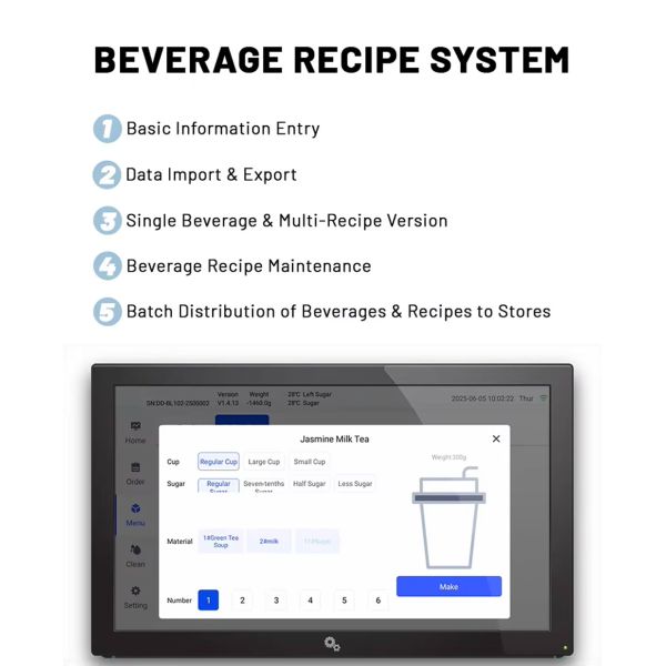 Fully Automatic Electric Bubble Tea Machine Maker Smart Beverage Machine 110V-220V Boba Tea Machine for Milk Tea Shop