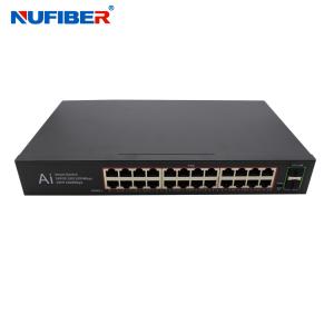 China Gigabit POE Switch 24*10/100/1000Mbps PoE port to 2*1000M SFP Slot IEEE803.2af/at Internal Power Supply factory