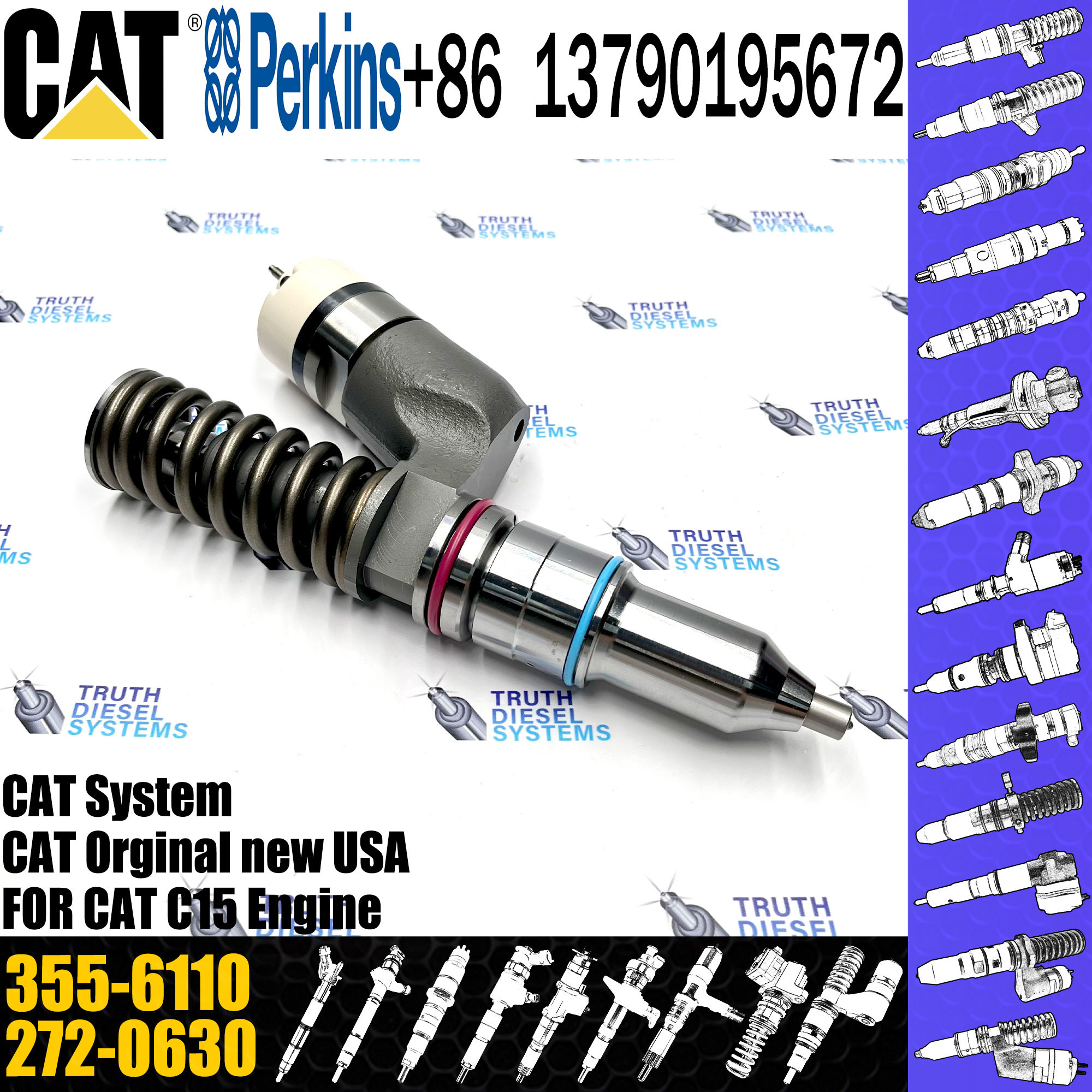 Common Rail Injector 356-1367 355-6110 244-7715 10R-3264 10R-0956 For C15 Engine