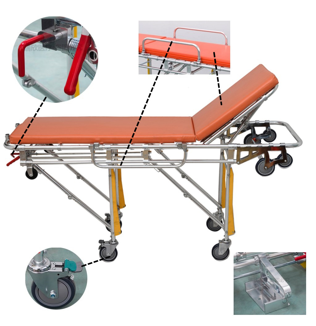 Hospital Ambulance Trolley Bed OEM Medical Transport Stretcher