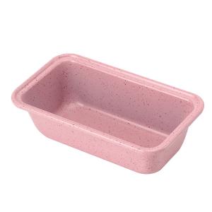 China Kitchen Goodies Deep Pink With Red Spot 6 - Inch Carbon Steel Bread Toast Cake Mold Baking Pan factory