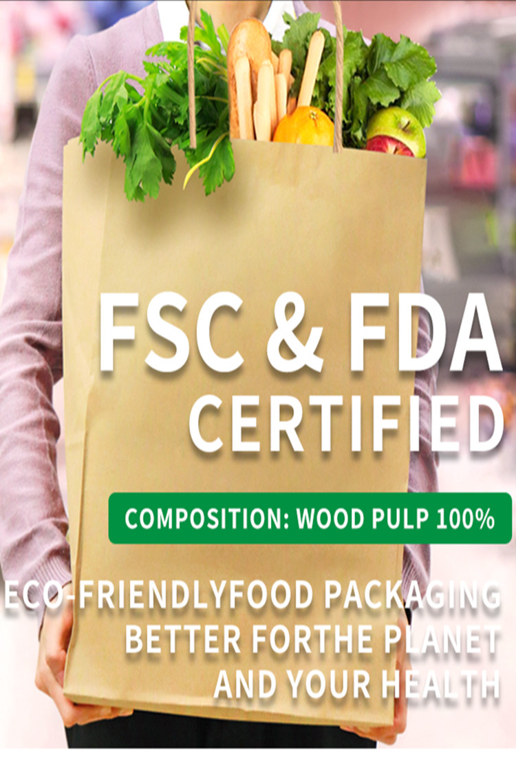 Custom Printed Vegetable Paper Bags Biodegradable Paper Bags For Supermarket