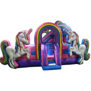 China Tarpaulin Commercial Unicorn Bouncing Castle Kids Bounce House Rentals factory