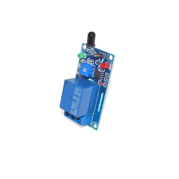 China Flame Sensor 12v Arduino Relay Module Combo Flame Fire Detection Alarm Board factory