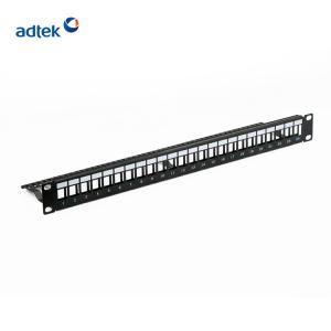 China 19'' UTP Unshielded 24 Port Cat6 Patch Panel 110 IDC 0.5U 1U 2U factory