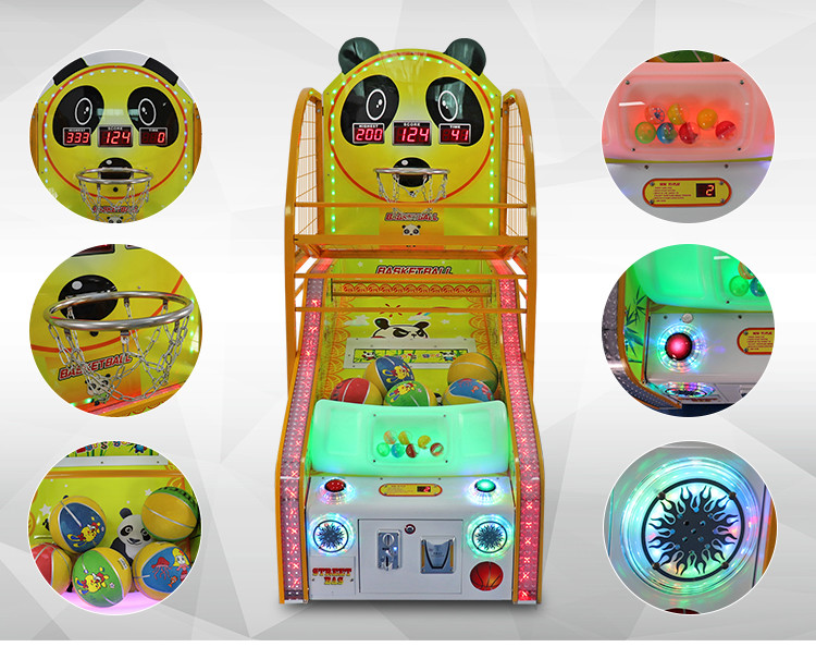 Panda Coin Operated Basketball Machines , Kiddy Arcade Games Machines