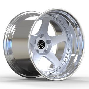 China Porsche GT4 Rims 2 PC Forged Wheels Big Lip Polished 19x12J Negative Offset factory