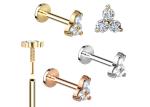 Helix Gold Body Piercing Jewelry Earring Barbell shape 5mm 8mm 10mm Dimension