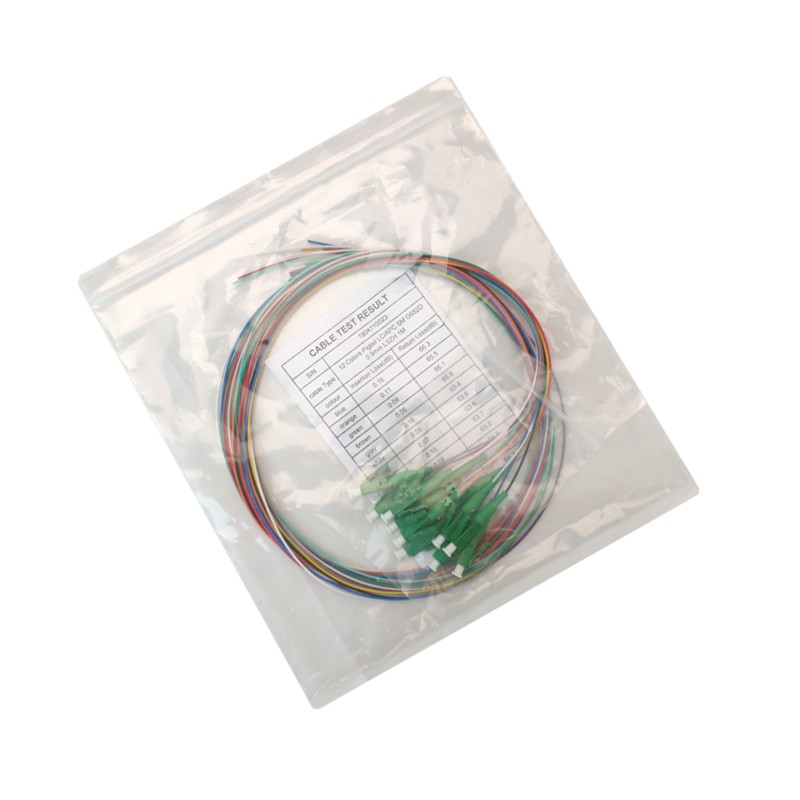 C/APC Single Mode Fiber Pigtails 12 Colors 1 Meter Custom Lengths LSZH / PVC Jacket