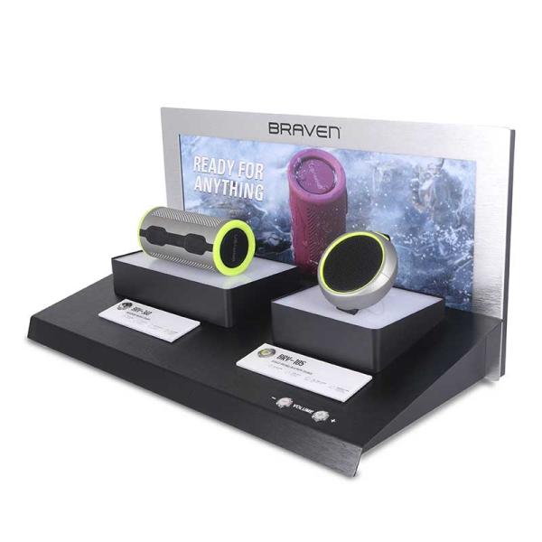 Rugged Portable Bluetooth Speaker Acrylic Counter Top Display Racks For