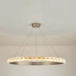 Titanium Gold Crystal Pendant Ceiling Light Stainless Steel Square