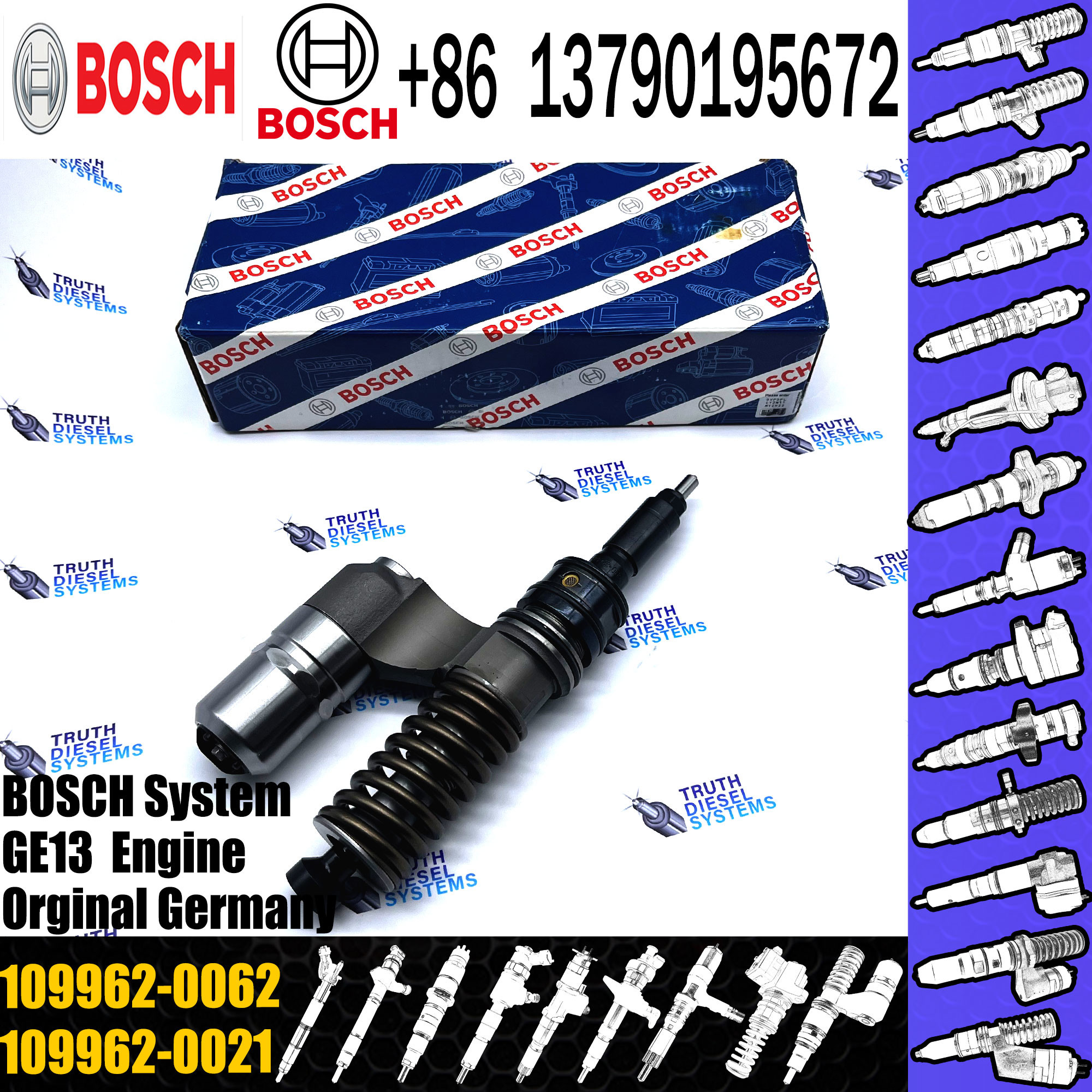 GE13 Fuel Injector Assembly 109962-0061 109962-0042 109962-0041 109962-0020 109962-0021 109962-0062