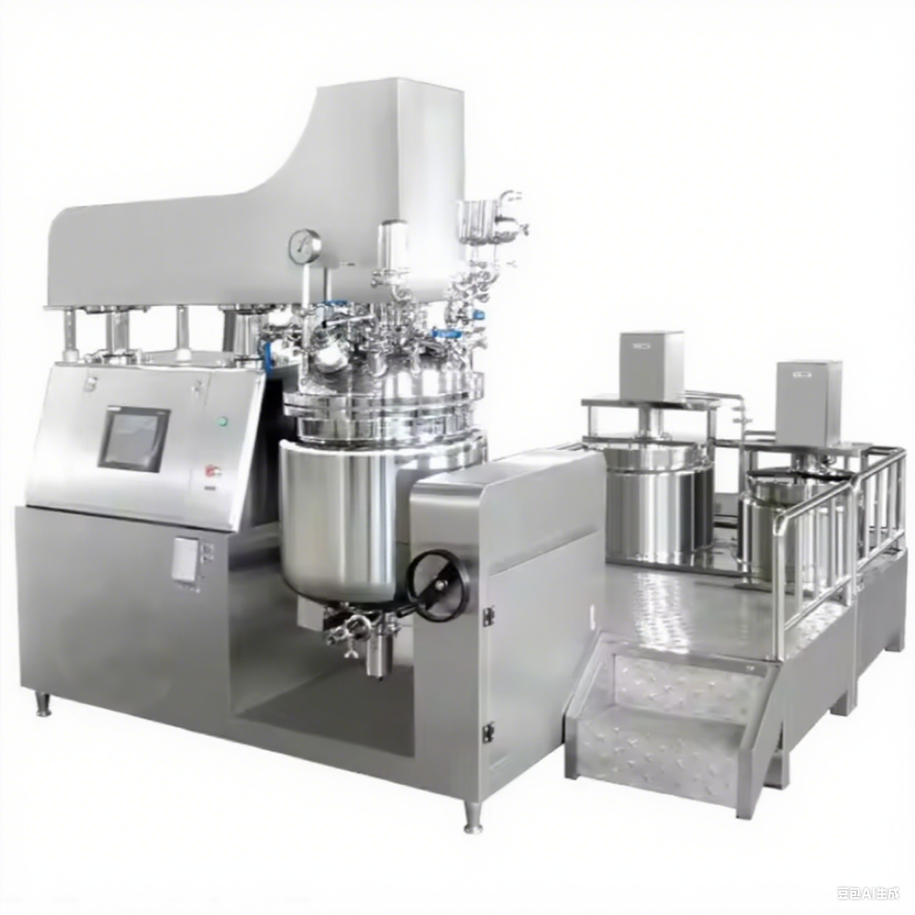 China 100L Stainless Steel Hydraulic Lifting Vacuum Cosmetic Emulsifying Machine factory