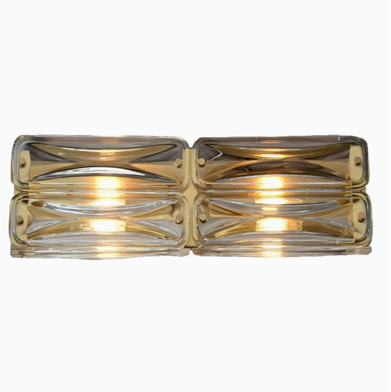 Crystal wall lamp postmodern simple living room TV wall background lamp light luxury atmosphere long strip bedroom bedside lamp