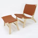 Modern Design Solid Wood Leisure Sofa Chair Set for Living Room PU Leather