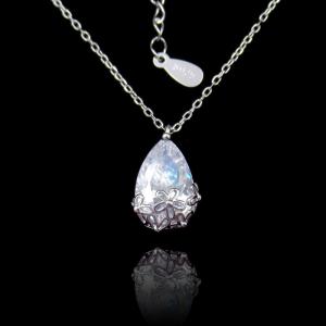 China Sterling 925 Water Drop Zircon Silver Cubic Zirconia Necklace factory