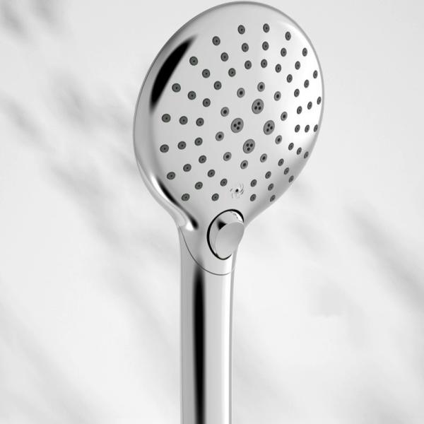 Polished Bathroom Hand Held Shower Head Gentle Water Outlet Button Replacement