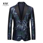 Men's Gold Velvet Casual Suit Slim Fit Velveteen Jacket for Stage Performance