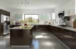 Natural Wood Modern Kitchen Cabinet Set With Quartz Countertop Blum Hardware