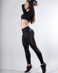 Women Skinny Leggings Black Yoga Sport Pants Pu Leather Patchwork Lady Jogging