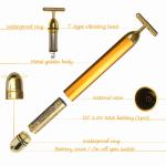 DC 1.5V 4 In 1 T Type Vibration 24K Gold Face Massager
