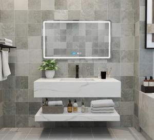 China Polished Crystallized Quartz Stone Integrated Wash Basin factory