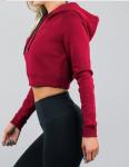 Dark Red Sports Team Hoodies Womens Cropped Hoodie