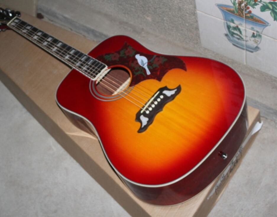 2018 New Cherry Red Chibson Dovo acoustic guitar Cherry burst GB dove electric acoustic guitar Red Dovo acoustic
