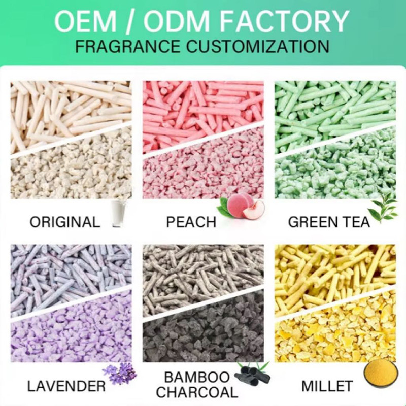Household Tofu Cat Litter 1.8mm 2mm Biodegradable Clumping Cat Litter