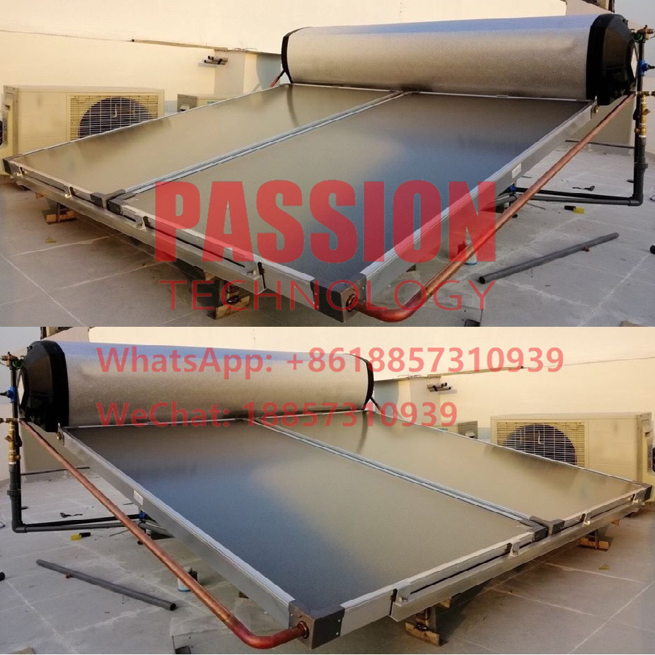 Rooftop Pressurized Flat Panel Solar Water Heater Blue Film Flat Plate Solar Collector