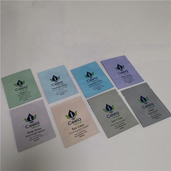 Cosmetic 3 Side Seal Sample Bag Aluminum foil sample sachets cream cosmetics packaging bags