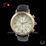 Hot sell luxury men curren watches for men with leather band and three bars