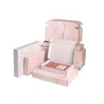 Embossed E-Flute Pink Kraft Corrugated Mailers Boxes In Bulk For Shoes clothing