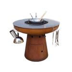 Custom Camping Corten Steel BBQ Grill 600-1000mm Garden Fire Pit Bowl