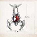 Women's and Men's Sterling Silver Vintage Style Garnet Scorpion Pendant Necklace